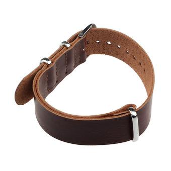 Fashion Concise PU Leather 22cm Wrist Watch Band Strap Pin Buckle Dark Brown  