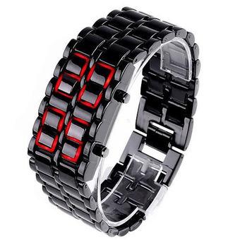 Fashion Digital Lava Style Red Metal Man Wrist Watch with Clasp (Intl)  