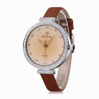 Fashion Women Watches Luxury Brand Ladies Dress Watches Luminous Quartz Watch Bracelet wristwatches waterproof christmas gift(Coffee) (Intl)  