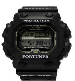 Fortuner Digital Protection - 9050 BL - Jam Tangan Pria- Strap Resin - Hitam