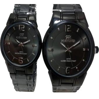 Fortuner FT296 Couple - Jam Tangan Couple - Hitam - Stainless Steel  