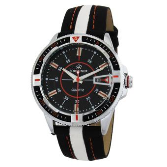 Fortuner Mens Casual Watches - Hitam - Stainless - FR K4756G BL WH RD  