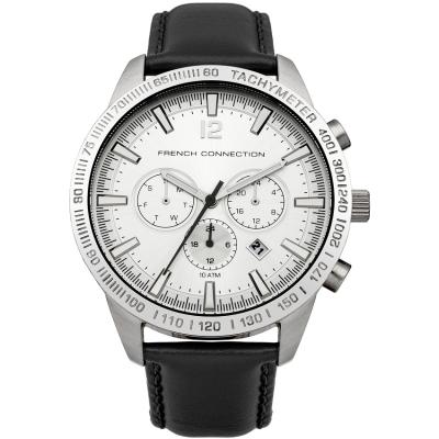 French Connection FC1236BS Jam Tangan Pria Hitam Silver