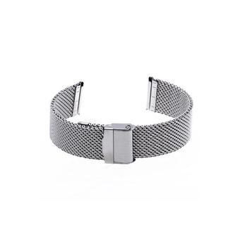Generic 22mm Unisex Mesh Steel Watch Band Strap Bracelet Safety Buckle Silver  