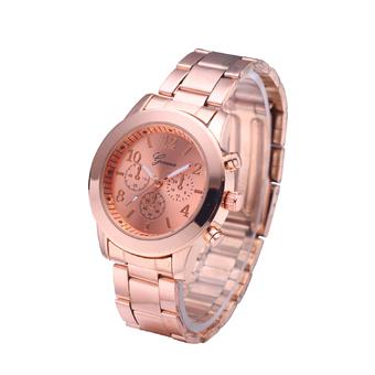 Geneva 5800 Brand Lover Watch Stylish Alloy Quartz Watch (Rose Gold)  