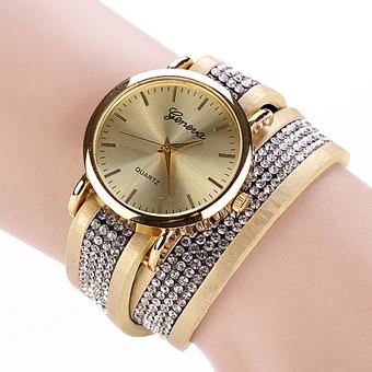 Geneva Quartz Women Casual Analog PU Leather Brand Fashion Wristwatch NO.4 (Intl)  