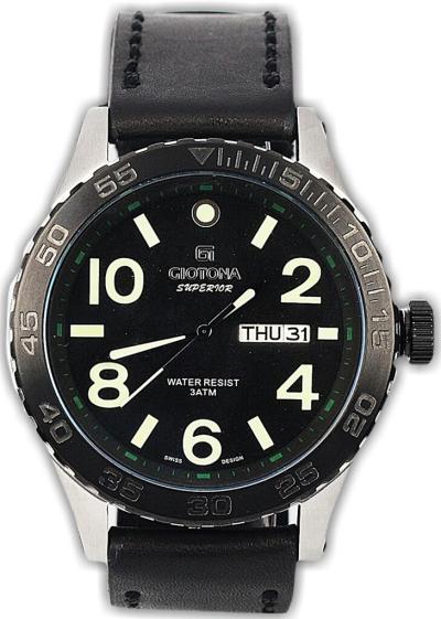 Giotona 6050Tb jam tangan pria kulit 45mm - hitam