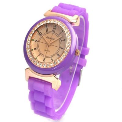 HET Rose Gold GENEVA Silicone Watch(Purple)