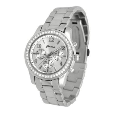 HET Stainless Steel Diamond Watch(Silver)