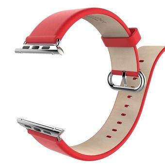 HOCO Classic Genuine Leather Band Strap Stainless Steel Buckle Adapter Belt for Apple Watch 42mm (Red) - Intl  