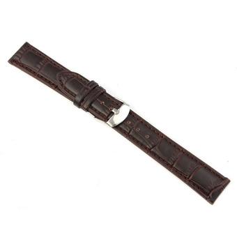 High Quality Soft Sweatband Genuine Leather Strap Steel Buckle Wrist Watch Band Brown  