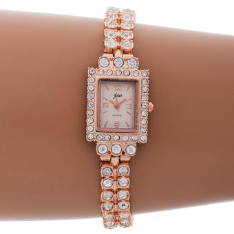 High-end Square Full Diamond Bracelet Watch(White) (Intl)  
