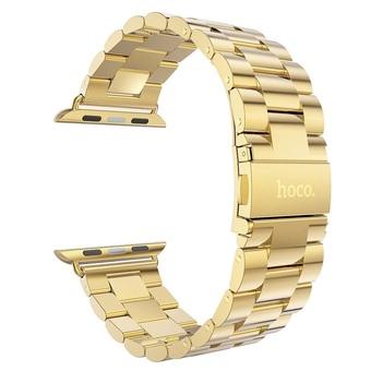 Hoco Watch Band Stainless Steel Watchband with Safety Folding Clasp for Apple Watch 42mm (Gold ) - Intl  