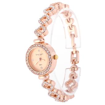 Hot Bracelet Alloy Diamond Wrist Watches Fashion Dress Watch Gold (Intl)  