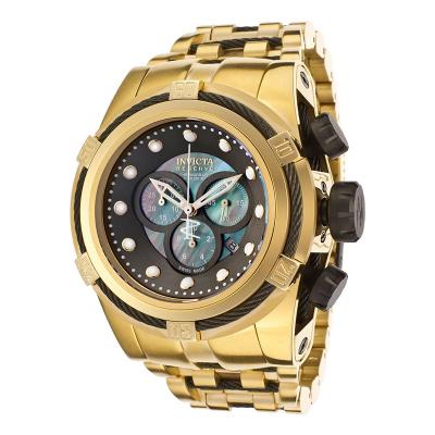 Invicta Bolt Men 53mm Case Gold, Gunmetal Stainless Steel Strap Gunmetal Dial Quartz Watch 12741 - Gold