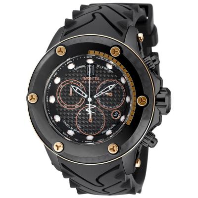 Invicta JT Men 52mm Case Black Silicone Strap Black Dial Quartz Watch 17823 - Hitam