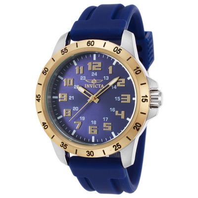 Invicta Pro Diver Men 45mm Case Blue Polyurethane Strap Blue Dial Quartz Watch 21841 - Biru