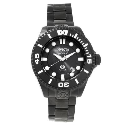 Invicta Pro Diver Men 47mm Case Black Stainless Steel Strap Charcoal Dial Automatic Watch 19811 - Hitam