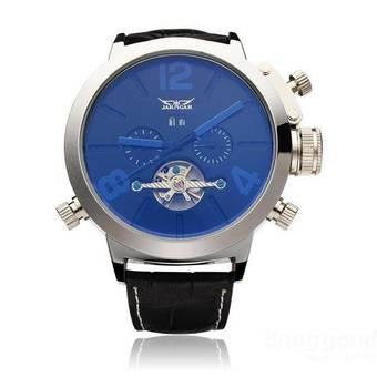 JARAGAR Automatic Mechanical Fashion Flywheel Men Wrist Watch (Blue)- Intl  