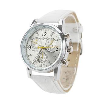 Jam Tangan Unisex - Faux Leather Bracelet Wrist - 638217 - Putih  