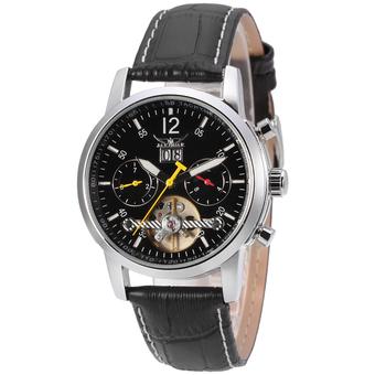 Jargar Automatic Dress Watch with Black Leather Strap Gift Box JAG154M3S2 (Black) (Intl)  