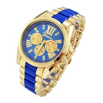 Jo.In Menswear Quartz Full Steel Watch Women Watches Casual Dress Ladies Wrist Watch Gold Dial Alloy Watch (Black)  