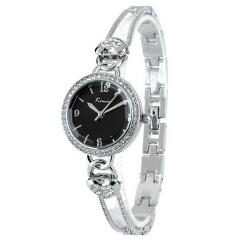 KIMIO KW556S-RG01 Women's Elegant Heart-shape Rhinestone Bracelet Quartz Watch - Black/Silver (Intl)  