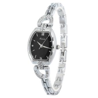 KIMIO KW560S-S01 Women's Elegant Heart-shape Rhinestone Bracelet Quartz Watch - Black/Silver (Intl)  