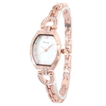 KIMIO KW560S-S01 Women's Elegant Heart-shape Rhinestone Bracelet Quartz Watch - Rose gold/White (Intl)  