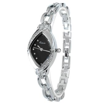 KIMIO KW6010S-S02 Women's Elegant Rhinestone Bracelet Quartz Watch Fashion Ladies Dress Watches - Silver+Black (Intl)  
