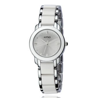Kimio K455L Ceramic Fashion Watch - Jam Tangan Fesyen Keramik - Silver  