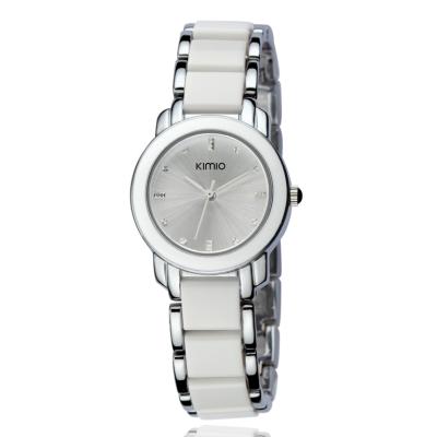 Kimio K455L Ceramic Watch - Jam Tangan Fesyen Keramik Silver White