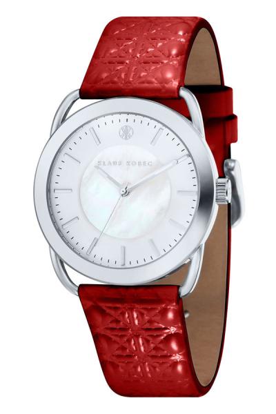 Klaus Kobec Evelyn Women Red Embross Pattern Leather Watch KK-10011-02 - Red