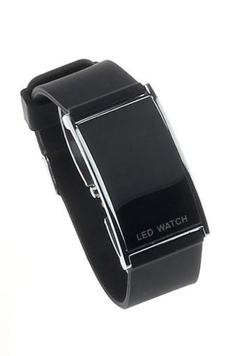 LED Alarm Date Digital Women Men Sports Rubber Bracelet Wrist Watch Black Jam Tangan  