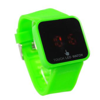 LED Touch Screen Sport Digital Unisex Silicone Strap Green (Intl)  
