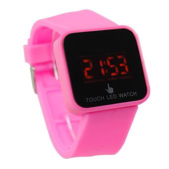 LED Touch Screen Sport Digital Unisex Silicone Strap (Pink) (Intl)  