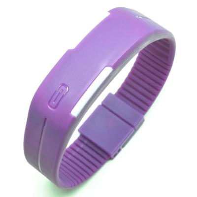 LED Watch Jam Tangan Gelang Sport Strap Rubber - Purple