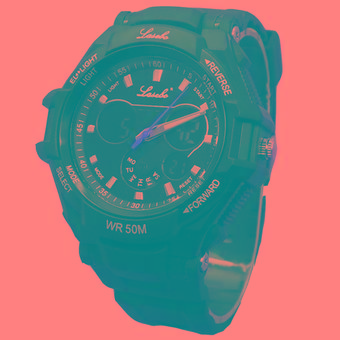 Lasebo - Dual Time - Jam Tangan Sport Pria - Rubber Strap - L 301 BW  