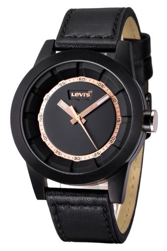 Levi's - Jam Tangan Pria - Hitam - Leather Strap - LTJ0605A  