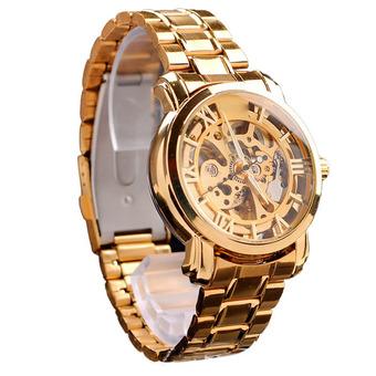 Luxury Automatic Mechanical Skeleton Men's Wrist Watch Gold  