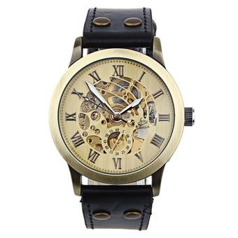 Luxury Man Bronze Leather Self-Winding Automatic Mechanical Wrist Watch ???Bronze???  