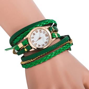 Maryswill Braided Rope Bracelet Watch(Green)  
