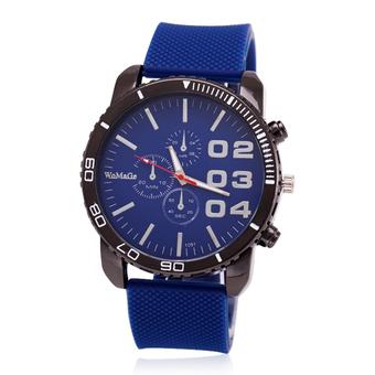 Men Wristwatch Sports Army Military Rubber Strap Outdoor Watch (Blue) (Intl)  