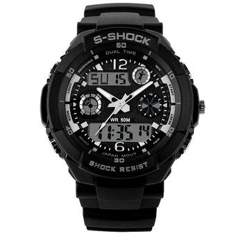 Men's Digital Quartz Clock Military Diving Watch Black  