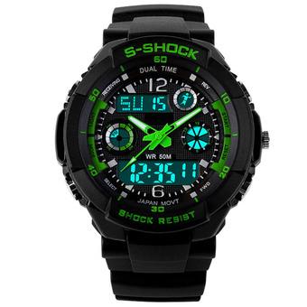 Men's Digital Quartz Clock Military Diving Watch Green  