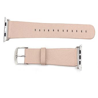 Microfiber PU Leather Watch Band Replacement Wrist Strap Bracelet with Connection Adapter Clasp for Apple Watch Sport Edition iWatch 42mm Champagne (Intl)  