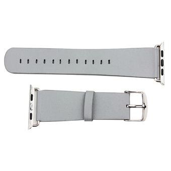 Microfiber PU Leather Watch Band Replacement Wrist Strap Bracelet with Connection Adapter Clasp for Apple Watch Sport Edition iWatch 42mm Grey (Intl)  
