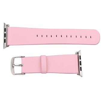 Microfiber PU Leather Watch Band Replacement Wrist Strap Bracelet with Connection Adapter Clasp for Apple Watch Sport Edition iWatch 42mm (Pink)  