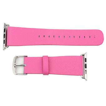 Microfiber PU Leather Watch Band Replacement Wrist Strap Bracelet with Connection Adapter Clasp for Apple Watch Sport Edition iWatch 42mm Pink (Intl)  