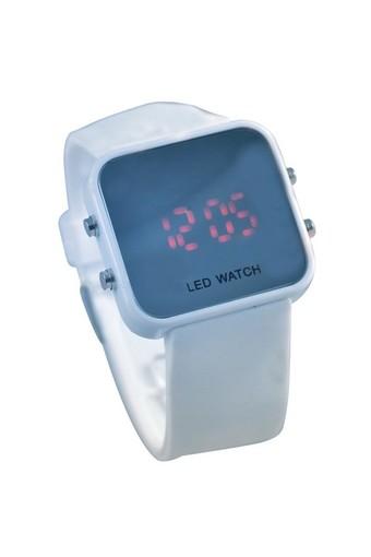 Moonar Digital LED Women White Rubber Strap Watches  